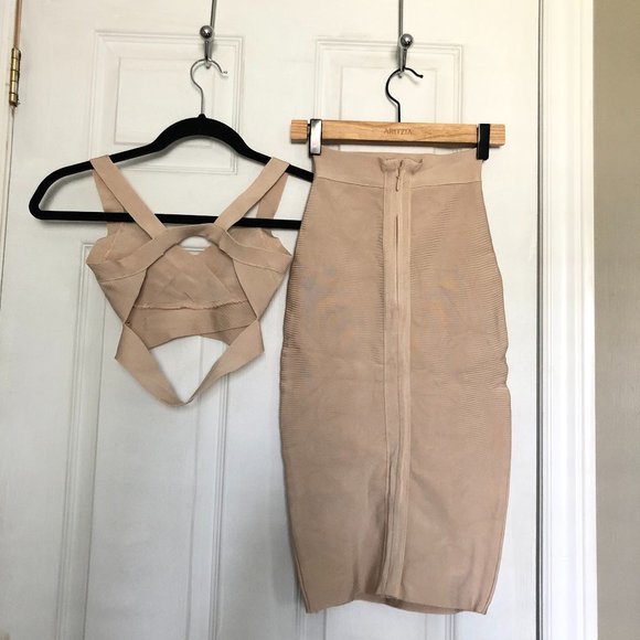 Nude Bandage Set (Crop Top and Skirt) - Picture 7 of 7